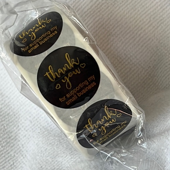 500 Thank you stickers 1” black and gold - Picture 5 of 7